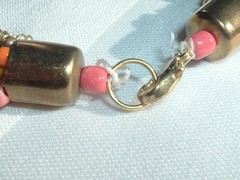 VINTAGE 7 STRAND MULTI COLOR GLASS BEAD CHARM NECLACE