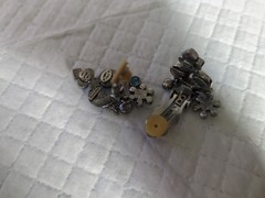 Signed Kirks Folly Blue Rhinestone Floral Chandelier Clip On Earrings Vintage