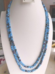 Blue AB Faceted Beaded Necklace/ Sparkling/ Very Good Condition/ No Clasp