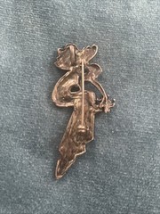 Vintage sterling silver Fairy winged Floral Pendant Pin 925