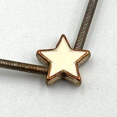 Vintage Y2K Star Guitar String Bracelet Set Gold Tone White Enamel Classic