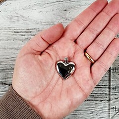 VINTAGE HEART HEAVEN POEM STERLING SILVER 925 PENDANT LOVE RETRO