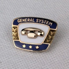 Vintage General System GTE Three Star Pin 10K Gold Emblem 2.08g