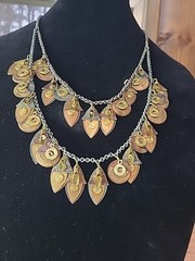 Handmade Mixed Metal Necklace Copper & Brass Artisan Necklace Double Strand