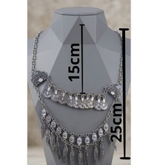 Vintage Silver Tone Boho Coin Feather Tassel Layered Necklace Gypsy Bibi Women
