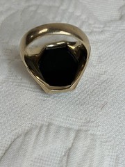 Antique 10K Hardstone Cameo Intaglio Gold Ring Size 8
