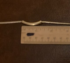 Vintage Sliding Bar Pendant Gold Tone Chain Necklace Mid Century Modern 17.25 in