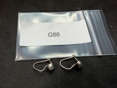 1.05g Vintage Sterling Silver 925 Drop Dangle Earrings Light Blue Round M