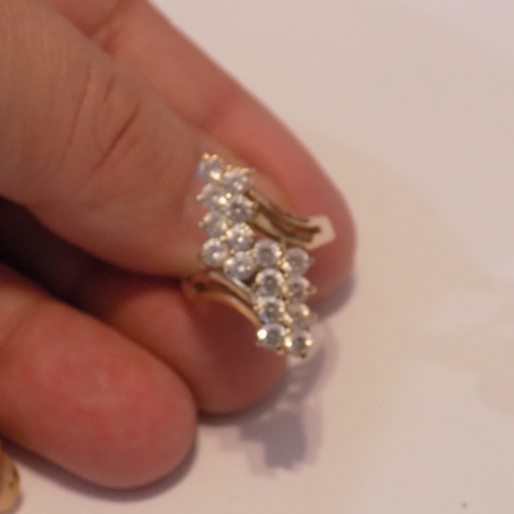 Vintage faux diamond Cocktail Ring Size 6.25, made in korea (49)
