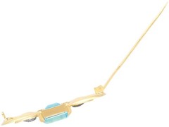 Art Deco 9.10Ct Aquamarine and 0.24Ct Diamond 15k Yellow Gold Brooch Circa 1925