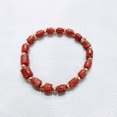 Red Coral Bracelet Italy Natural Coral Bracelet Handmade Coral Gemstone Bracelet