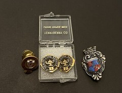 16-Vintage Brooch Pins Academic Marksman Crests Ski Award G&R Ski Tie Tac Eagle