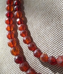 Antique Natural Baltic Amber Faceted Beaded 35″ Necklace 20.7g