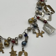 Vintage Guatemalan Chachal Necklace Thunderbird Horse Charms Silver Tone 22″