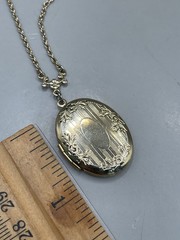 Vintage 1928 Brand GoldTone Locket Pendant Chain 27” Necklace Retro
