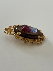 Vintage Juliana Cameo for Celebrity NY Gold Tone Brooch Pin Pendant