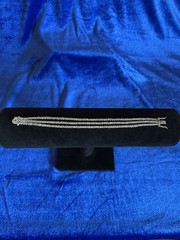 Vintage Sterling Silver Triple Strand Diamond Tennis Bracelet Size 6.75 Nice One