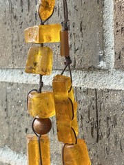 VTG Genuine Amber Chunk Necklace & Bracelet Fossilized Bug Debris Unique Beaded