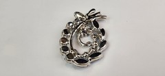 Vintage EISENBERG ICE Blue Glass Rhinestone Designer Signed Brooch