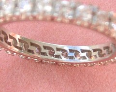 VINTAGE 1.35 ctw BRILLIANT DIAMOND PLATINUM ETERNITY BAND RING 1950 sz 10-10.25