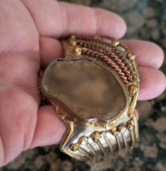 Elegant Vintage Artisan Cuff Bracelet in Mixed Metals Made In India