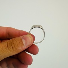 USSR Vintage Men’s Silver 916 Signet Ring with Star Hallmark Size 11.25