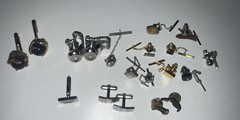 Large Vintage Men’s Cufflinks Tie Tacks Tie Bars Lapel Pins Mixed