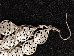 Vintage – Pierced Earrings – Silver Tone – Dangle Drop – 3.5 in Total Length