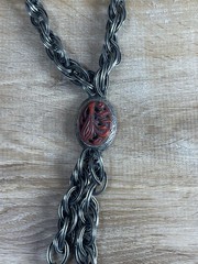Vintage Selro Selini lariat necklace W Asian Themed Charms