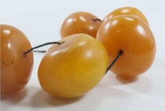 Vtg Egg Yolk Butterscotch Amber Bakelite Chunky Beads 40-45mm x 30mm, 326+ Grams