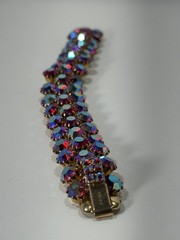 Vintage Signed Weiss AB Rhinestone Bracelet 7.5”