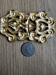 Brass Large Victorian Filigree Jewelry Finding/Metal Stampings