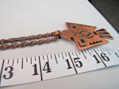 LOT OF 2 VINTAGE COPPER THUNDERBIRD PENDANT NECKLACES BELL & SOLID COPPER