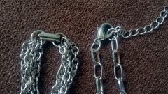 Lot of 2 Vintage Multi Strand Silvertone Tassel Necklaces