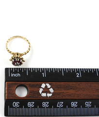 Vintage Solid 14K Yellow Gold Ring Ruby Diamond Cluster Fine Fancy Jewelry