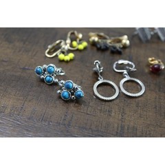 Vintage Clip On and Screw Back Earring Lot 14 Pairs Mixed Metals Rhinestone