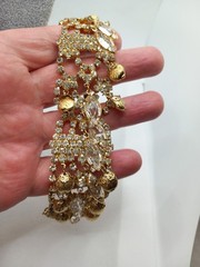 VINTAGE JULIANA? GOLD TONE WATERFALL NECKLACE BRACELET DEMI PARURE