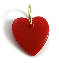 Vintage Heart Charm Tiny Necklace Pendant Vintage Jewelry Dainty Red Heart