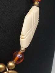 ORENA PARIS Rare Vintage Gold Tone Detailed Alligator Pendant Necklace