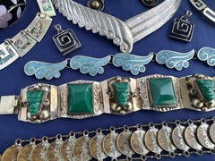Vintage Jewelry Lot Mexico Alpaca Boho Ethnic Tribal Runway 30 Pc Bracelet Nlace