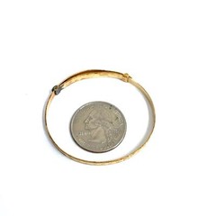 Vintage Signed 14k Gold Filled Marathon Heart Pattern Adjustable Bracelet 5 1/2