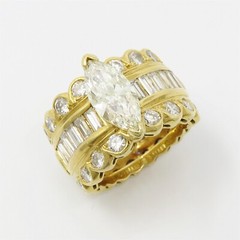 NYJEWEL 18k Yellow Gold 8ctw Diamond Ring Center Diamond 2.46ct