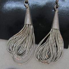 VINTAGE SOUTHWEST N A LIQUID SILVER EARRINGS