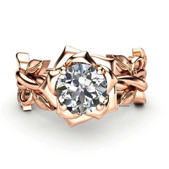 2 Ct Lab Created Round Diamond Flower Women’s Engagement Ring 14k Rose Gold Over