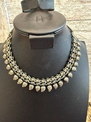Rajasthani Collar Necklace Boho Tribal Mango Paisley Floral 16” Vintage