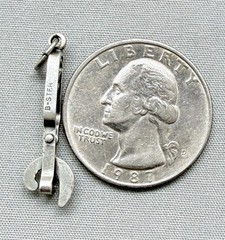 Vintage Beau Sterling Silver Corkscrew Charm Bottle Opener Barware