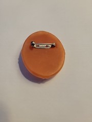 Avon Floral Vintage 1980s Resin Cameo Brooch, Orange And Ivory