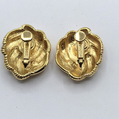 Vintage Napier Gold Tone Swirl Twisted Clip On Screw Back Adjustable Earrings