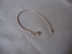 VINTAGE 1980s STERLING SILVER STAMPED 925 ITALY 2MM WIDE WHEAT CHAIN 7″ BRACELET