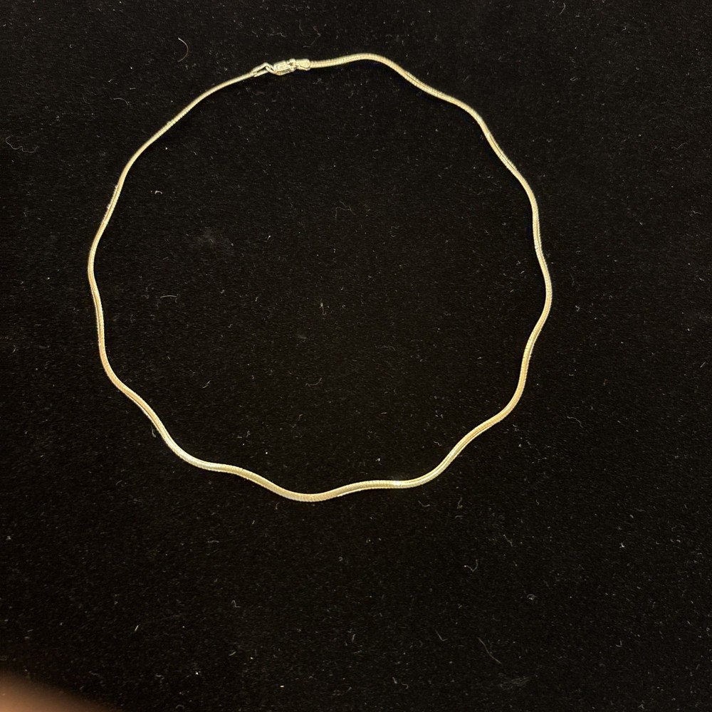 Italian Vintage Sterling Silver Segmented Necklace Modernist Choker 16 Inch